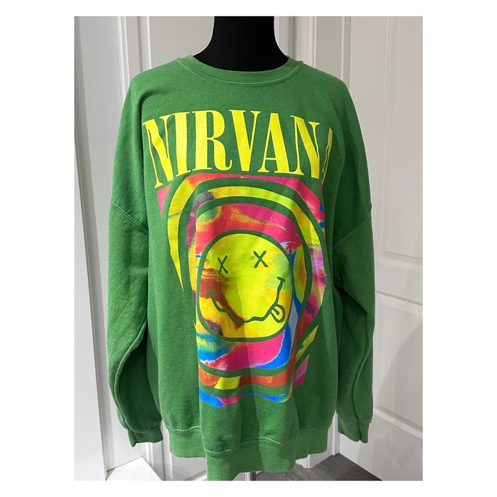 Urban Outfitters Nirvana Green Oversized Sweatshirt~ S/M Like New